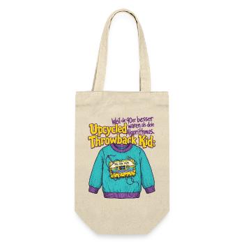 90s Upcycled Throwback Retro Cassette - Gift Bag for Bottles - nature - Front