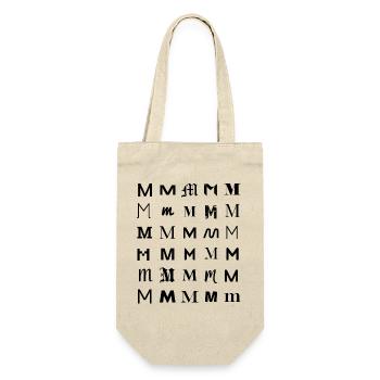 Typography M monogram letter mosaic design - Gift Bag for Bottles - nature - Front