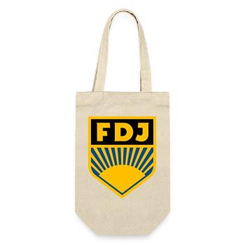 FDJ - Freie Deutsche Jugend Logo (dreifarbig) - Geschenkbeutel für Flaschen - Natur - Vorne