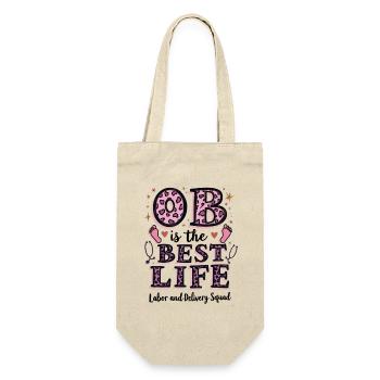 Pink Leopard Best Life Krankenschwester Nurse OB - Gift Bag for Bottles - nature - Front