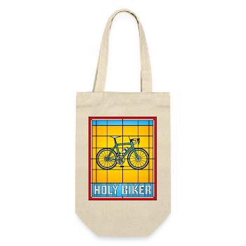 Heiliger Biker Buntglas-Fahrrad - Geschenkbeutel für Flaschen - Natur - Vorne