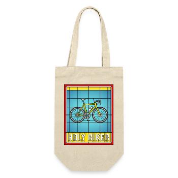 Heiliger Biker Buntglas-Fahrrad - Geschenkbeutel für Flaschen - Natur - Vorne