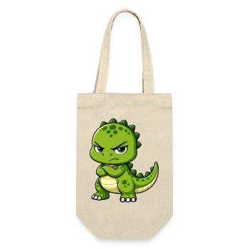 Lustiger T-Rex Cartoon mürrisch selbstbewusst - Geschenkbeutel für Flaschen - Natur - Vorne