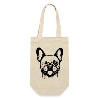 Bouledogue espiègle avec un clin d’œil - Sac à bouteille - nature - Devant