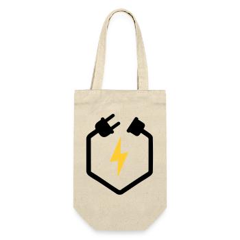 Electrician Plug Power Lightning Logo - Gift Bag for Bottles - nature - Front