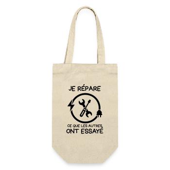 Humour réparation réparer  - Sac à bouteille - nature - Devant