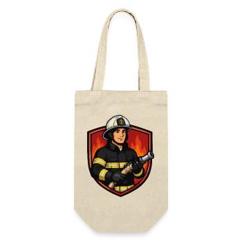 Firefighter hero in helmet - Gift Bag for Bottles - nature - Front