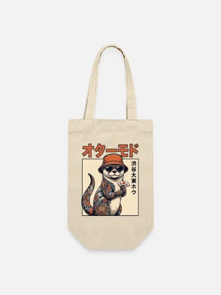 Japanischer Otter - Geschenkbeutel für Flaschen - Natur