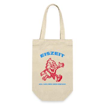 Eiszzeit Cartoonfigur mit Grinsen - Geschenkbeutel für Flaschen - Natur - Vorne