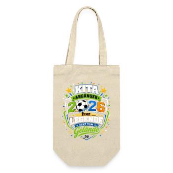 Kita Abgänger 2026 startet als Fußballstar - Geschenkbeutel für Flaschen - Natur - Vorne