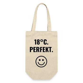 18°C. Perfekt. - Geschenkbeutel für Flaschen - Natur - Vorne