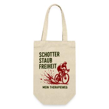 Schotter Staub Freiheit – Therapieweg - Geschenkbeutel für Flaschen - Natur - Vorne