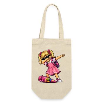 Dabbing ABC-Schützin (blond) - Geschenkbeutel für Flaschen - Natur - Vorne
