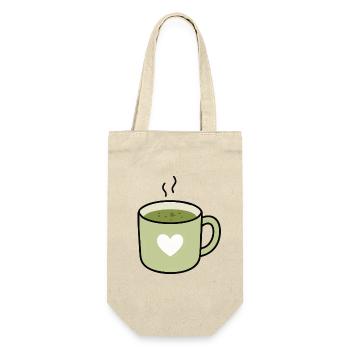 Kawaii Matcha Tea Heart Mug - Gift Bag for Bottles - nature - Front