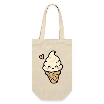Cornet de glace à la vanille Kawaii - Sac à bouteille - nature - Devant