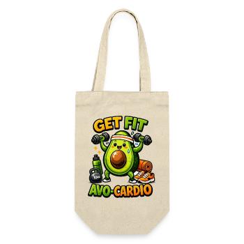 AVO-CARDIO – Avocado in Training - Geschenkbeutel für Flaschen - Natur - Vorne