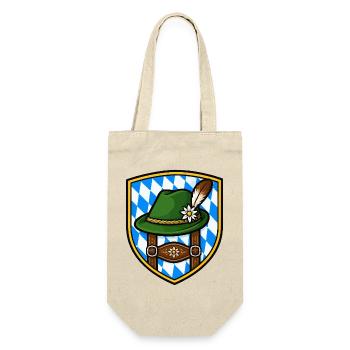 Bayerisches Edelweiß Schild - Geschenkbeutel für Flaschen - Natur - Vorne
