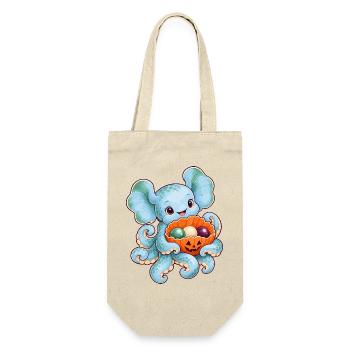Dumbo-Oktopus mit Kürbismuschel - Geschenkbeutel für Flaschen - Natur - Vorne