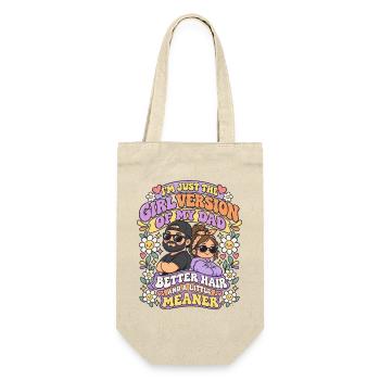 Mädchenversion von meinem Vater süßer Chibi-Vater - Geschenkbeutel für Flaschen - Natur - Vorne