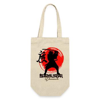 Roter Kreis-Krieger-Silhouette - Geschenkbeutel für Flaschen - Natur - Vorne