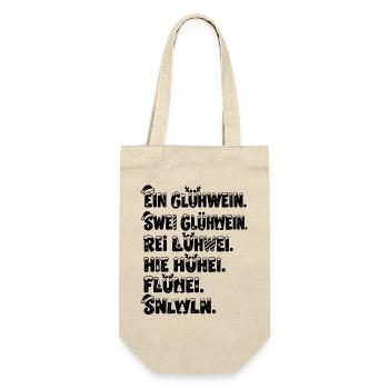 Lustiges Geschenk Glühwein Weihnachten Besoffen - Geschenkbeutel für Flaschen - Natur - Vorne