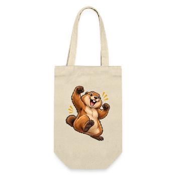 Cartoon springendes Eichhörnchen - Geschenkbeutel für Flaschen - Natur - Vorne