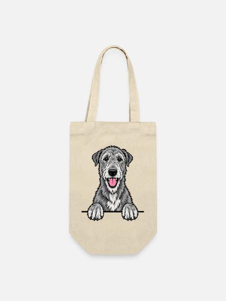 Irischer Wolfshund - Geschenkbeutel für Flaschen - Natur