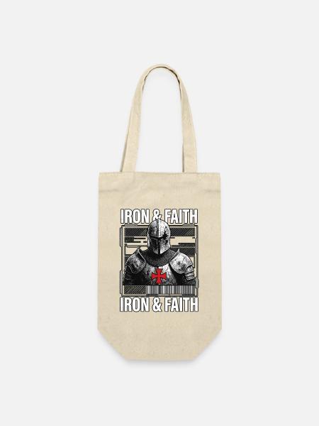 Iron Ritter Bibel Orden - Geschenkbeutel für Flaschen - Natur