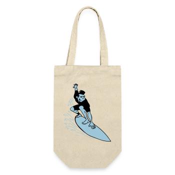 Surfer - Geschenkbeutel für Flaschen - Natur - Vorne