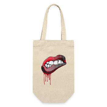bouche lèvres pop dents rock bande dessinée swag gang hipster - Sac à bouteille - nature - Devant
