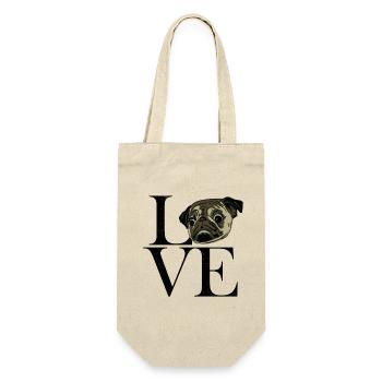 Mops black - Gift Bag for Bottles - nature - Front