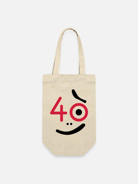 40 Jahre - so what? - Geschenkbeutel für Flaschen - Natur