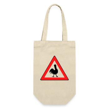 Chicken warning sign with humor - Gift Bag for Bottles - nature - Front