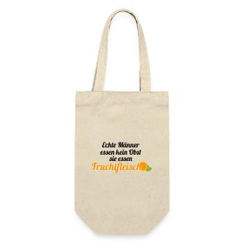Obst Früchte Geschenkidee Früchte Funsprüche Obst - Geschenkbeutel für Flaschen - Natur - Vorne