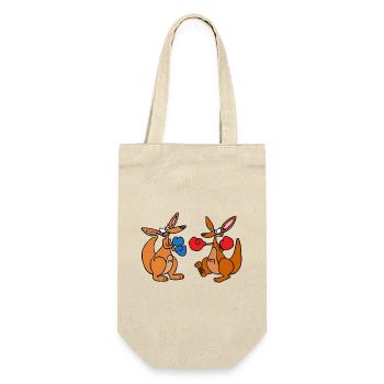 funny animals plants fruit vegetables children's motifs - Gift Bag for Bottles - nature - Front