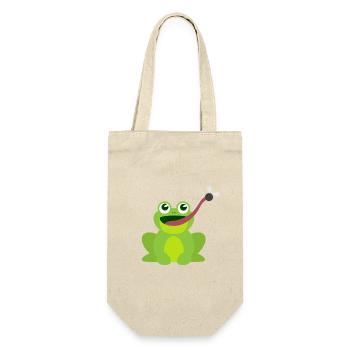 funny animal motif kids shirt frog catches fly - Gift Bag for Bottles - nature - Front