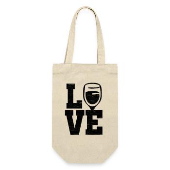 Love Wine - Geschenkbeutel für Flaschen - Natur - Vorne