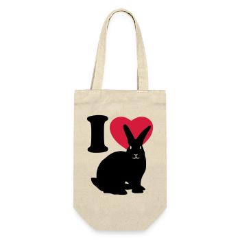 I love rabbits - J'aime des lapins - Sac à bouteille - nature - Devant