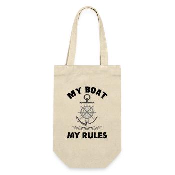Boot fahren Kapitän Geschenk - Geschenkbeutel für Flaschen - Natur - Vorne