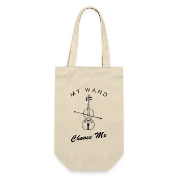 Geige Musik Design - My Wand Choose Me - Geschenkbeutel für Flaschen - Natur - Vorne