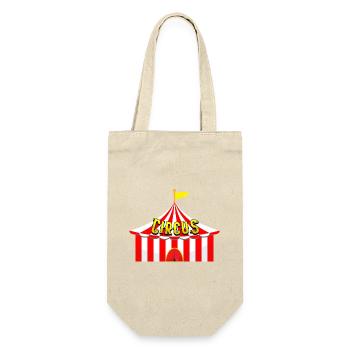 Zirkus Manege Clown Tiere Jongleur Artist Gaukler - Geschenkbeutel für Flaschen - Natur - Vorne