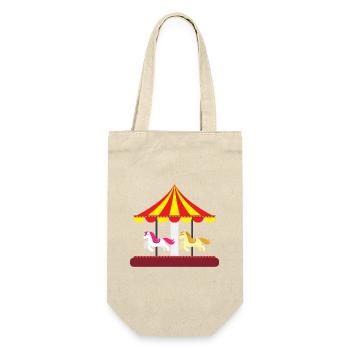 Zirkus Manege Clown Tiere Jongleur Artist Gaukler - Geschenkbeutel für Flaschen - Natur - Vorne
