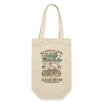 Weinlesemotorrad KLASSISCHER BRITISCH - Geschenkbeutel für Flaschen - Natur - Vorne