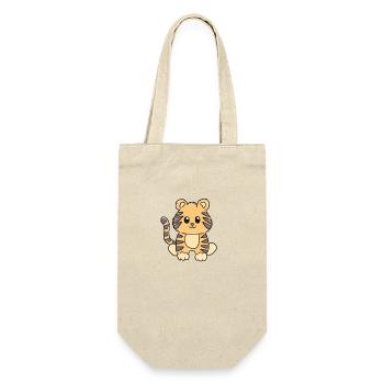 Tiger - Geschenkbeutel für Flaschen - Natur - Vorne