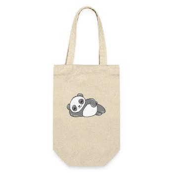 Panda - Geschenkbeutel für Flaschen - Natur - Vorne