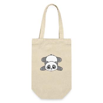 Panda - Geschenkbeutel für Flaschen - Natur - Vorne