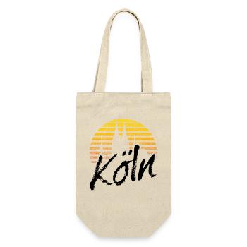 Köln Kölner Skyline Kölner Dom Vintage Geschenk - Geschenkbeutel für Flaschen - Natur - Vorne