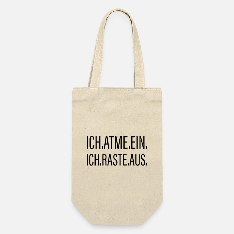 Ich Atme Ein - Ich Raste Aus - Geschenkbeutel für Flaschen - Natur