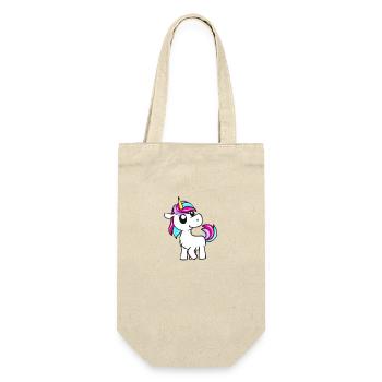 Colorful unicorn cartoon with pastel mane - Gift Bag for Bottles - nature - Front