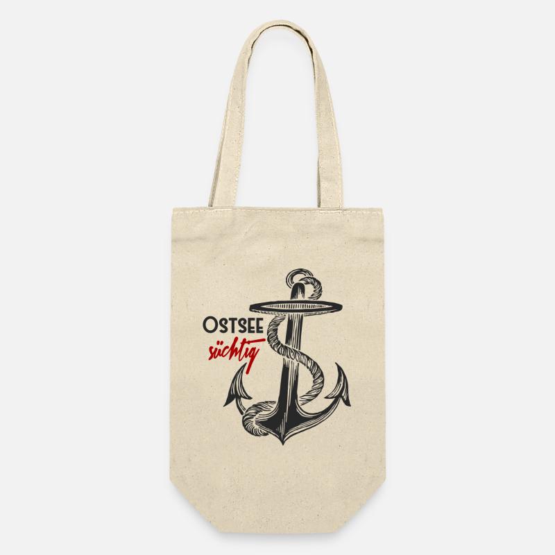 Ostsee-süchtig - Anker - Geschenkbeutel für Flaschen - Natur